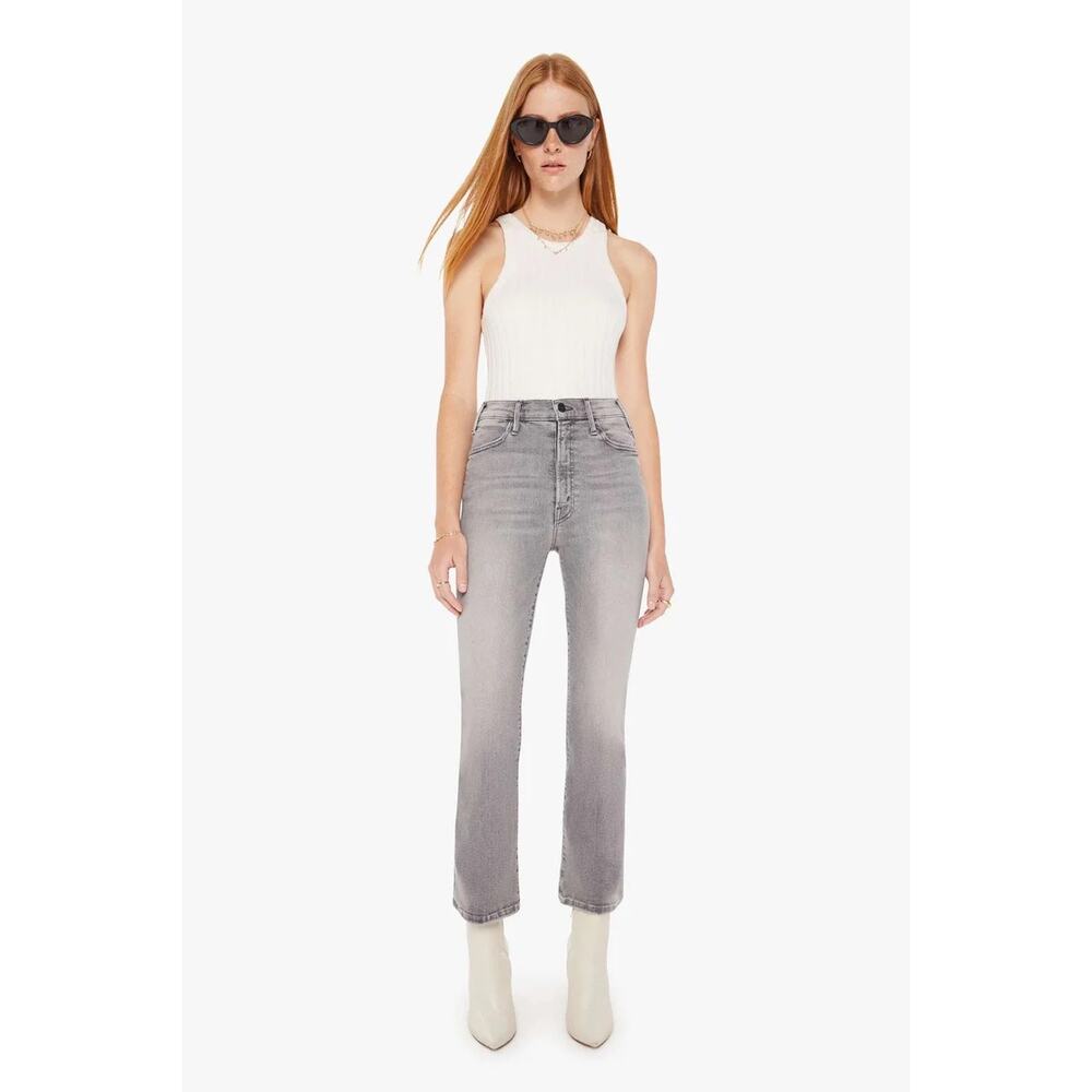 Mother The Hustler Ankle Jean in Barely There Grey Wash Denim Womens 25 AS IS